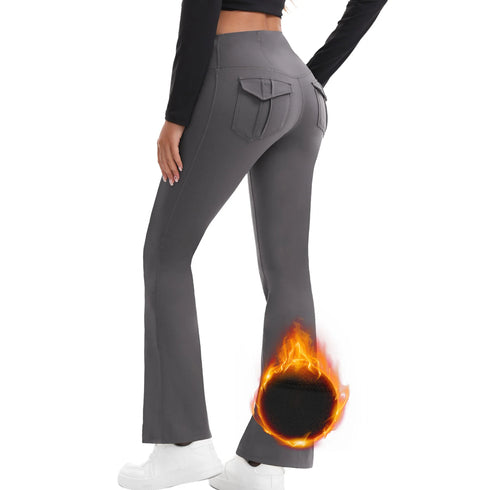Women's High Waisted Flared Yoga Pants with Pockets