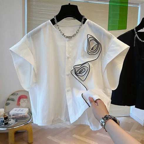 ZANZEA Women's Floral Short Sleeve Blouse