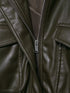 Chic Faux Leather Jacket for Women - Casual Long Sleeve