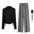DRUR Women's 2 Piece Sweatsuit Set with Long Sleeve Top
