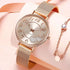 Elegant Rose Gold Heart Dial Watch for Women Waterproof Luxury
