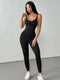 Black Backless Bodycon Jumpsuit for Women