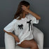 Casual Bow Short-Sleeved T-Shirt for Women