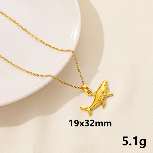 Stainless Steel Textured Starfish Pendant Necklace