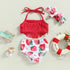 Toddler Girls 3 Piece Strawberry Print Bikini Set