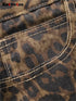 High Waisted Leopard Print Jeans for Women