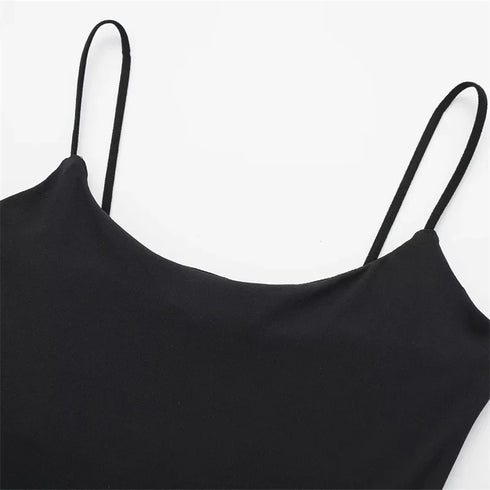 TRAF White & Black Sleeveless Bodycon Bodysuit