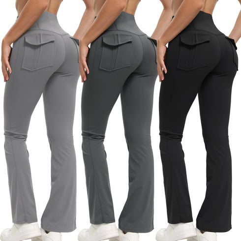 Women's High Waisted Flared Yoga Pants with Pockets