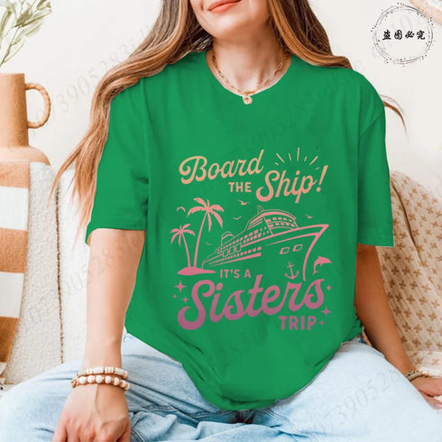 Cruise Ship Graphic T-Shirt for Women
