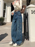Women's High Waist Wide Leg Denim Jeans in Navy