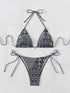 Floral Print Triangle Bikini Set with Brazilian Bottoms