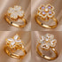 Four Clover Rotating Anxiety Ring - Adjustable Gold