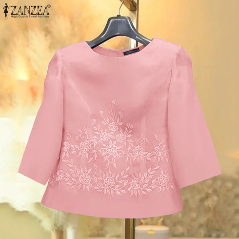 ZANZEA Elegant Embroidered Blouse for Women