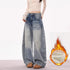 High Waist Thermal Baggy Jeans for Women