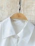 French-Inspired Cinched Waist Blouse in White