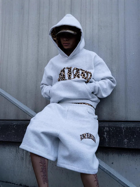 Leopard Print Hooded Sweatshirt Set