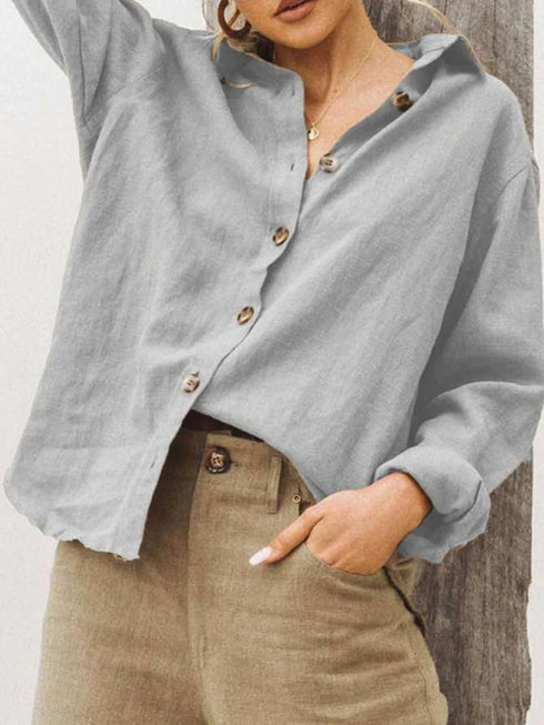 Women’s Vintage Oversized Button-Up Blouse