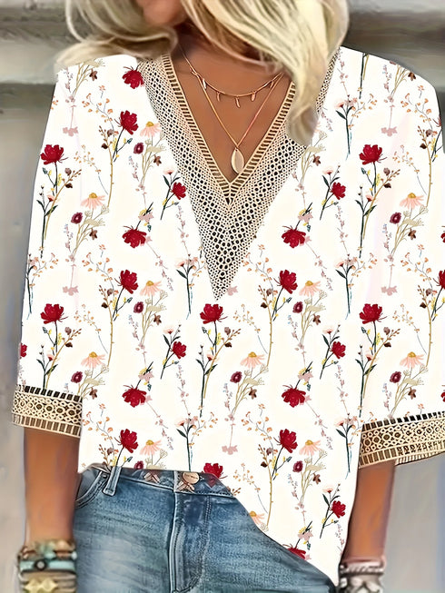 Plus Size Elegant Long Sleeve Loose Blouse