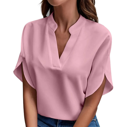 Elegant Summer V-Neck Blouse for Women