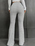 Women's Plus Size Ribbed Flare Leg Pants - Grey