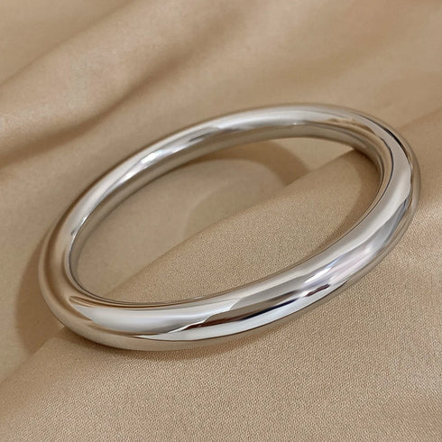 Glossy Solid Colour Thick Stainless Steel Bangle