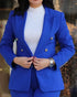Notched Neck Blazer & High Waist Pants Set for Women