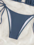 Blue Grid Pattern Bikini Set for Women