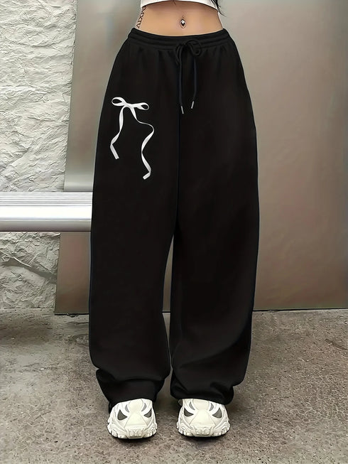 Women's Plus-Size Loose Straight Fleece Leg Sweatpants