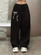 Women's Plus-Size Loose Straight Fleece Leg Sweatpants