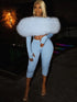 Furry Patchwork Backless Jumpsuit for Women