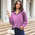 Elegant Long Sleeve Turn Down Collar Blouse