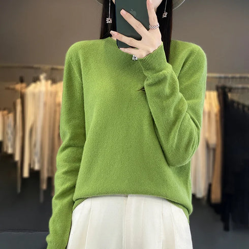 100% Merino Wool Long Sleeve Sweater for Women