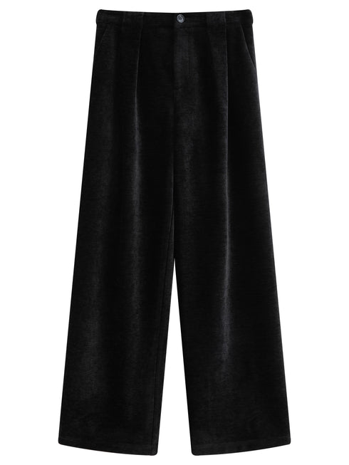 FSLE High-Waisted Straight-Leg Knit Trousers