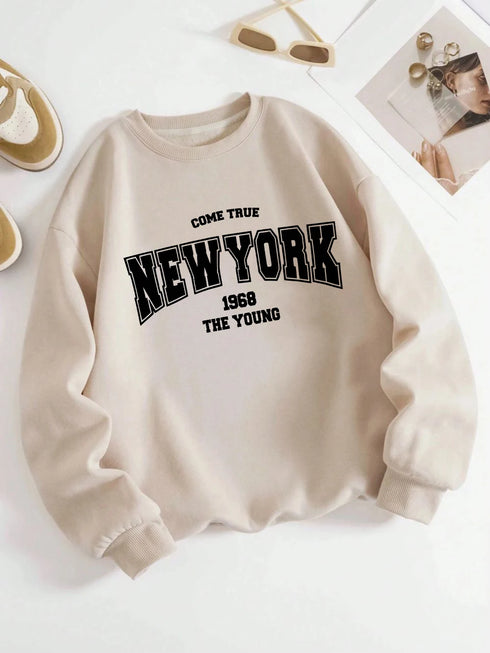 New York 1968 Women's Black Print Hoodie