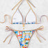Floral Print Triangle Bikini Set with Brazilian Bottoms