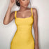 Square Neck Sleeveless Bodycon Mini Dress For Summer Fun