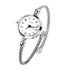 Luxury Silver Bangle Bracelet with Quartz Watch