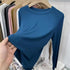 Slim Fit O-Neck Long Sleeve Top for Women