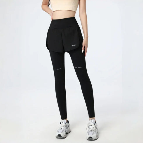 PHIGEER Women's High Waist 2-in-1 Yoga Leggings with Shorts