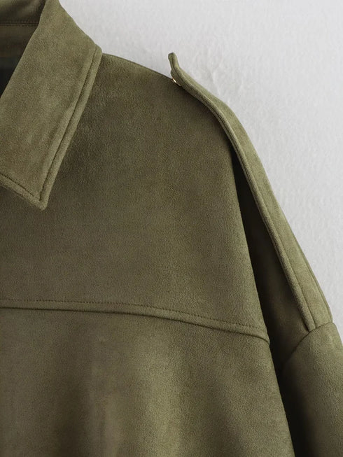 Women's High Waisted Casual Shorts & Long Sleeve Jacket Set