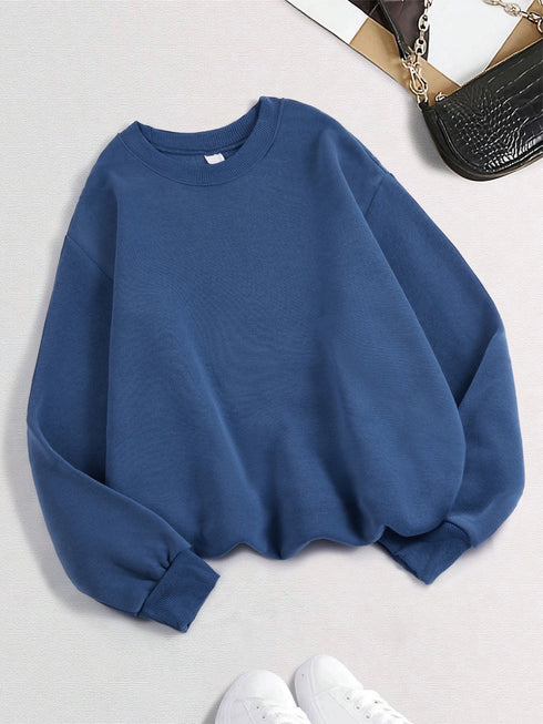 Women's Loose Fleece Pullover Sweatshirt