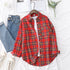 Plaid Flannel Shirt for Women - Casual Long Sleeve Top