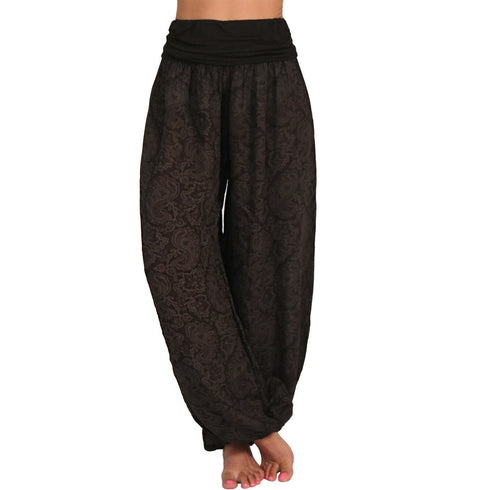 Plus Size Printed Wide Leg Harem Pants