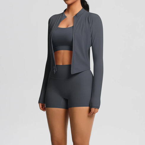 3-Piece Brown Yoga Set for Women