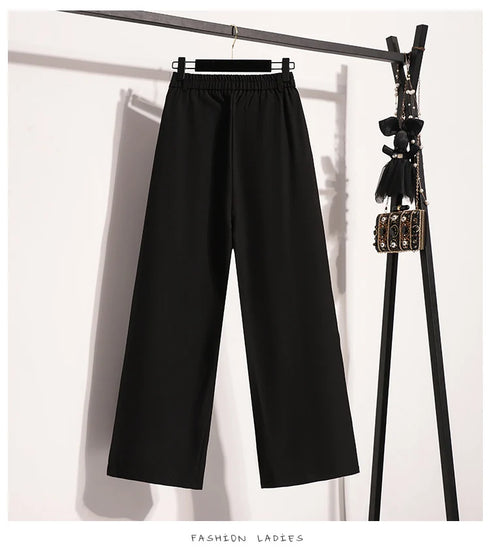 Plus Size Wide Leg Trousers for Women - Autumn 2024