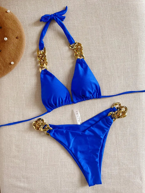 Triangle Halter Bikini Set for Women