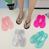 Women's Crystal Flip Flops - Transparent Summer Sandals