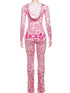 Casual Leopard Print Zip-Up Top and Trousers Set