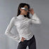 Long Sleeve Flared Sleeve Top with Round Neck