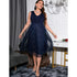 Plus Size V-Neck A-Line Mesh Swing Midi Dress